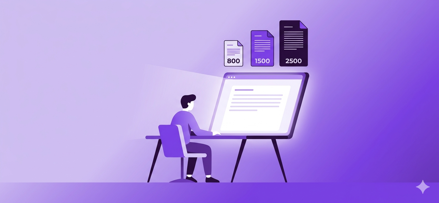Illustration longueur idéale article SEO